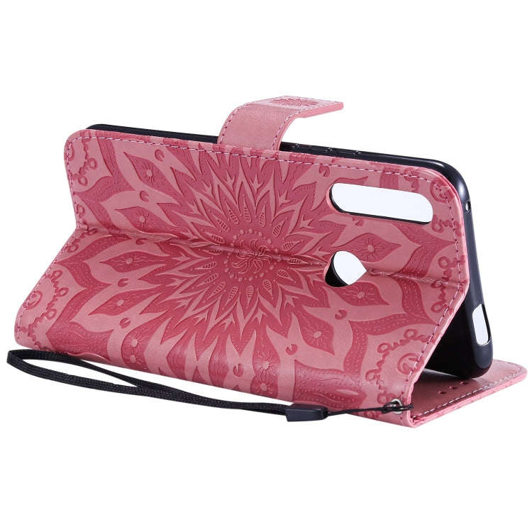 Pressed Printing Sunflower Pattern Horizontal Flip PU Leather Case for Huawei P Smart Z / Y9 Prim...