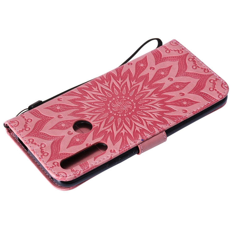 Pressed Printing Sunflower Pattern Horizontal Flip PU Leather Case for Huawei P Smart Z / Y9 Prim...