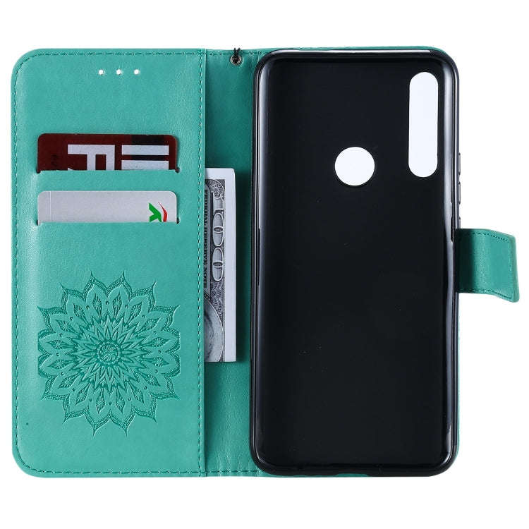 Pressed Printing Sunflower Pattern Horizontal Flip PU Leather Case for Huawei P Smart Z / Y9 Prim...