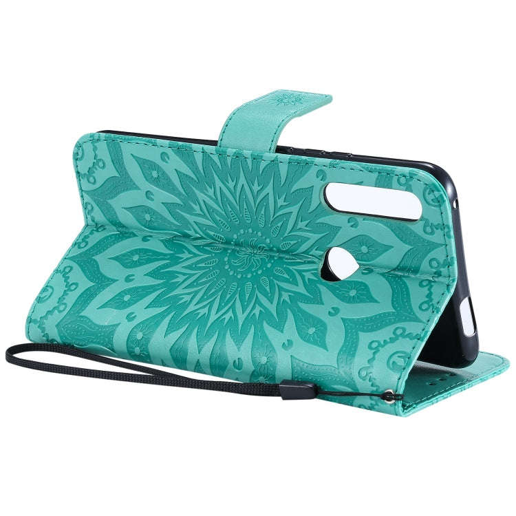 Pressed Printing Sunflower Pattern Horizontal Flip PU Leather Case for Huawei P Smart Z / Y9 Prim...
