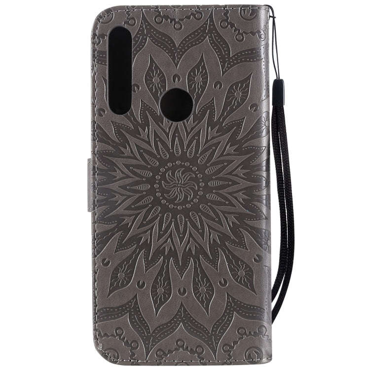 Pressed Printing Sunflower Pattern Horizontal Flip PU Leather Case for Huawei P Smart Z / Y9 Prim...