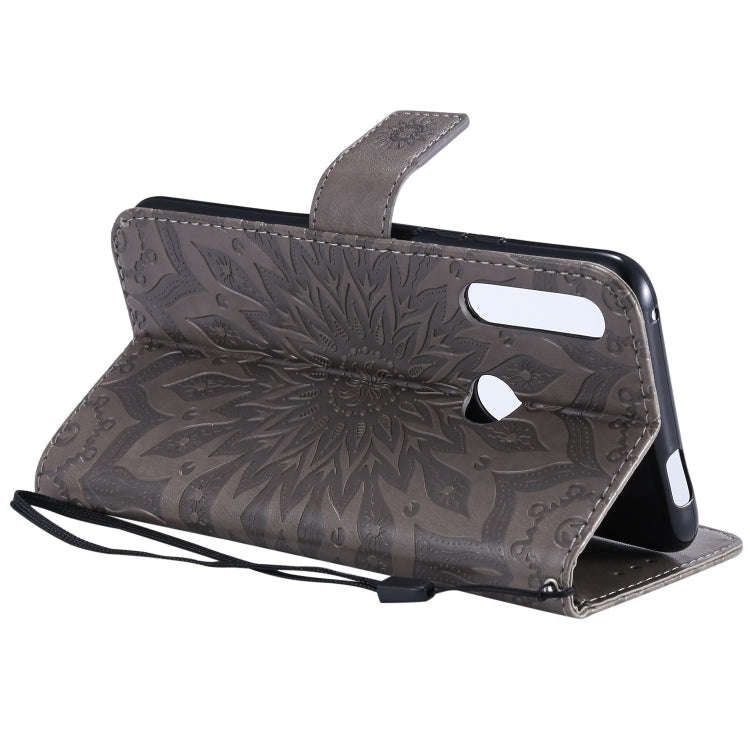 Pressed Printing Sunflower Pattern Horizontal Flip PU Leather Case for Huawei P Smart Z / Y9 Prim...