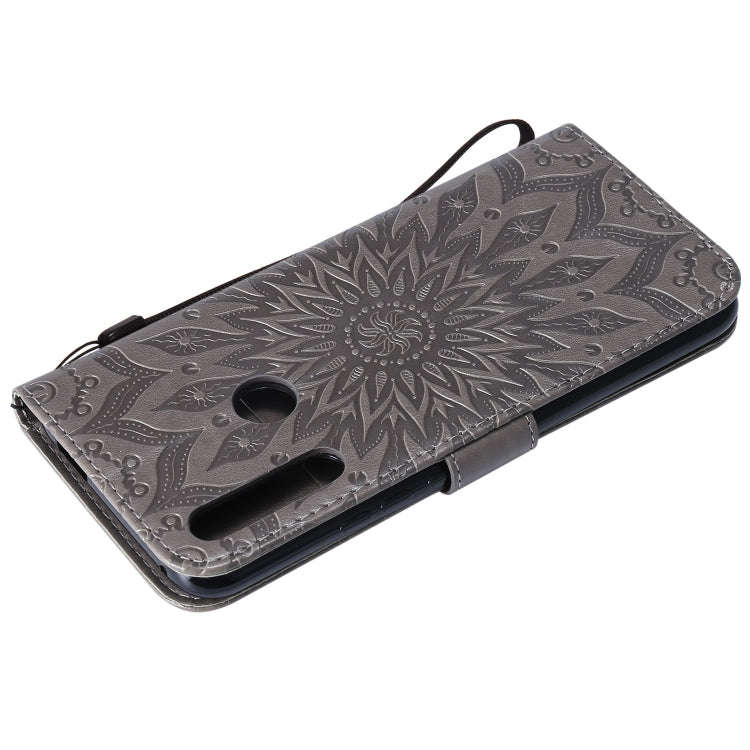 Pressed Printing Sunflower Pattern Horizontal Flip PU Leather Case for Huawei P Smart Z / Y9 Prim...