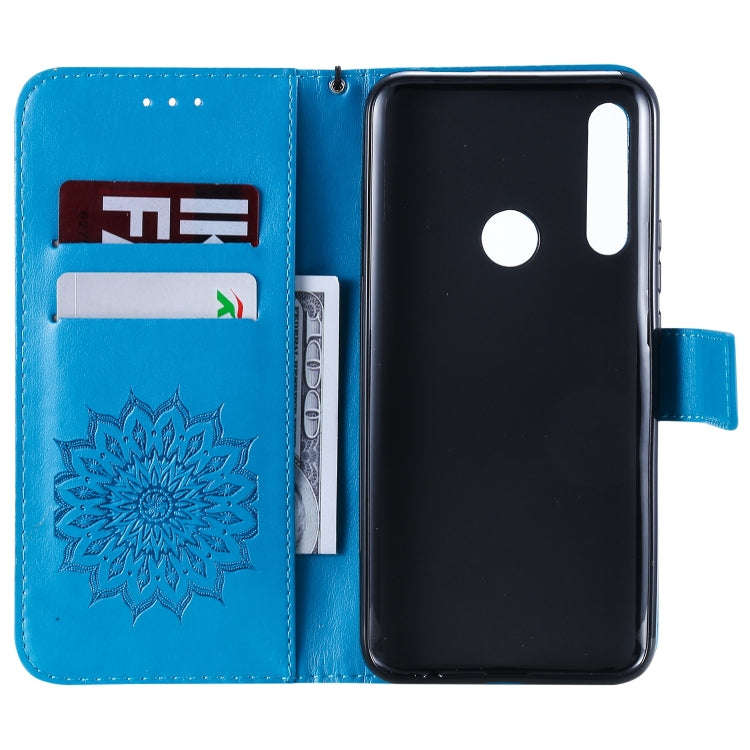 Pressed Printing Sunflower Pattern Horizontal Flip PU Leather Case for Huawei P Smart Z / Y9 Prim...
