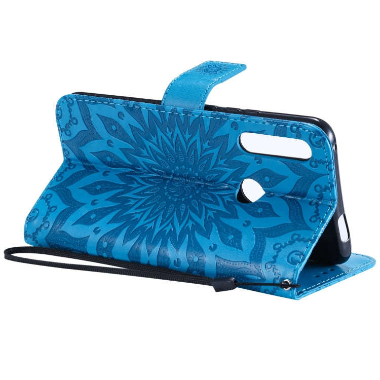 Pressed Printing Sunflower Pattern Horizontal Flip PU Leather Case for Huawei P Smart Z / Y9 Prim...