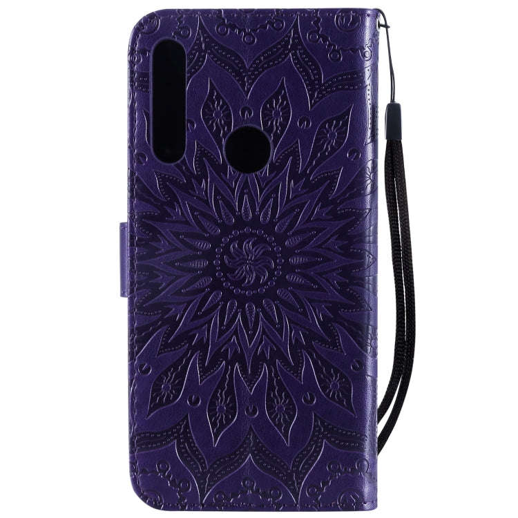 Pressed Printing Sunflower Pattern Horizontal Flip PU Leather Case for Huawei P Smart Z / Y9 Prim...
