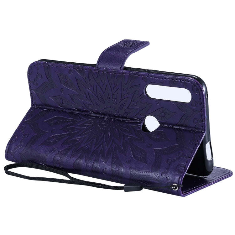 Pressed Printing Sunflower Pattern Horizontal Flip PU Leather Case for Huawei P Smart Z / Y9 Prim...