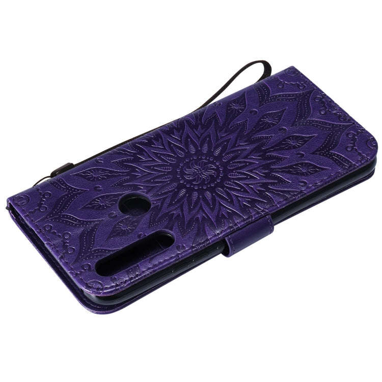 Pressed Printing Sunflower Pattern Horizontal Flip PU Leather Case for Huawei P Smart Z / Y9 Prim...