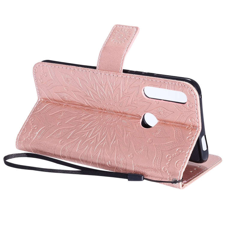 Pressed Printing Sunflower Pattern Horizontal Flip PU Leather Case for Huawei P Smart Z / Y9 Prim...