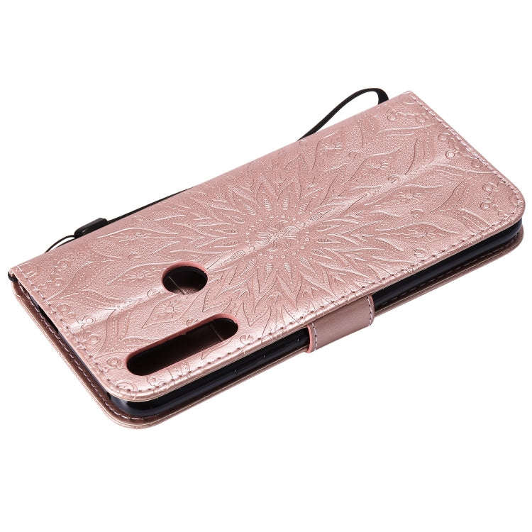 Pressed Printing Sunflower Pattern Horizontal Flip PU Leather Case for Huawei P Smart Z / Y9 Prim...