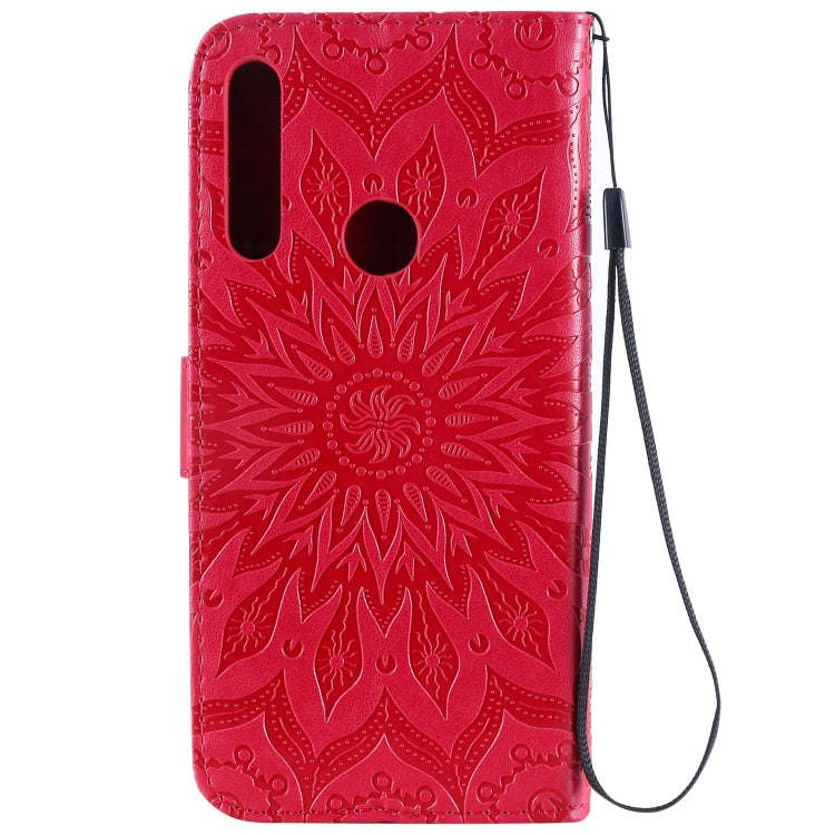 Pressed Printing Sunflower Pattern Horizontal Flip PU Leather Case for Huawei P Smart Z / Y9 Prim...