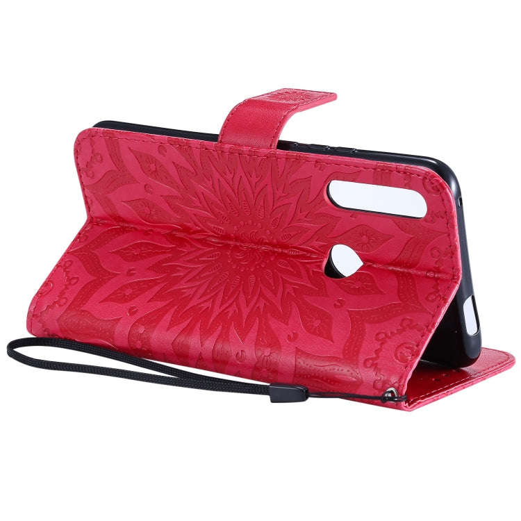 Pressed Printing Sunflower Pattern Horizontal Flip PU Leather Case for Huawei P Smart Z / Y9 Prim...