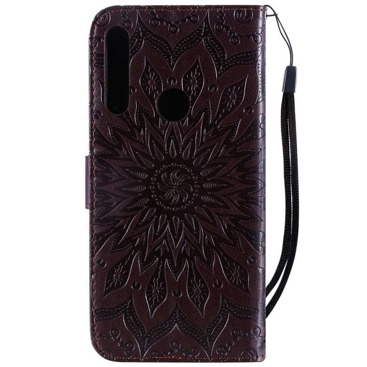Pressed Printing Sunflower Pattern Horizontal Flip PU Leather Case for Huawei P Smart Z / Y9 Prim...