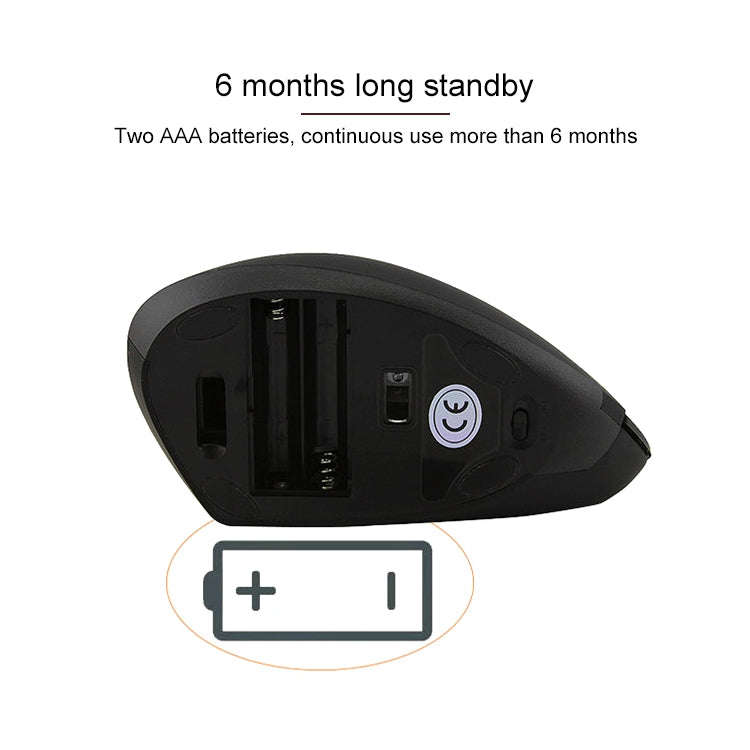 Battery Version Wireless Mouse Vertical 2.4GHz Optical Mouse (White)