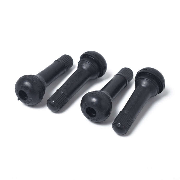 Snap-in Short Black Rubber Valve Stem (TR414) 4-Pack with Valve Core Wrench for Tubeless 0.453 In...