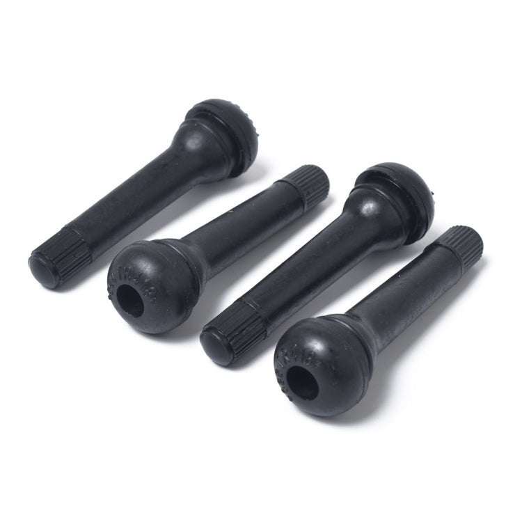 Snap-in Short Black Rubber Valve Stem (TR418) 4-Pack with Valve Core Wrench for Tubeless 0.453 In...