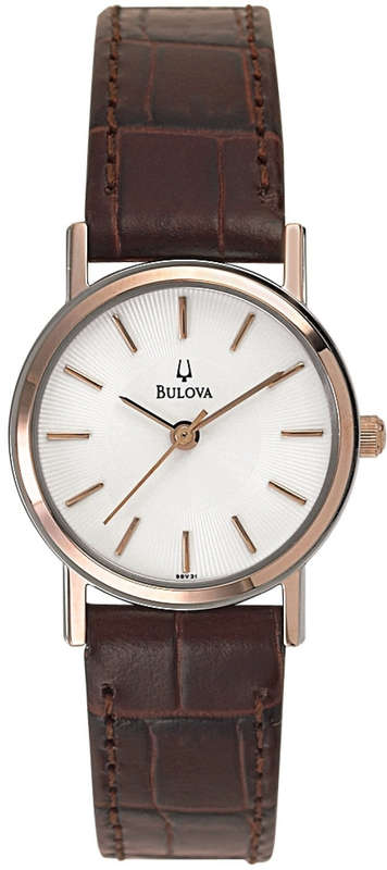 Authentic BULOVA Classic Brown Leather Ladies Watch
