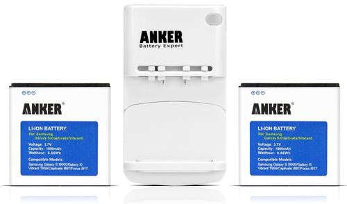 ANKER 2 x 1800mAh Li-ion Replacement Batteries + Travel Charger