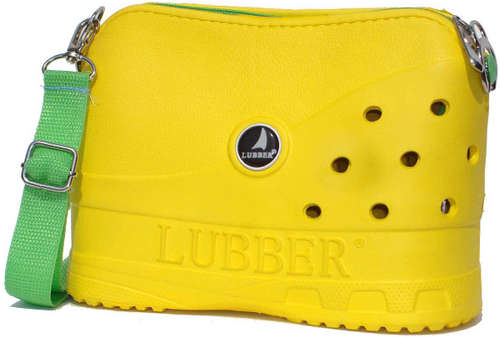 LUBBER Tote Rubber Croc Waterproof Beach Purse (Yellow)