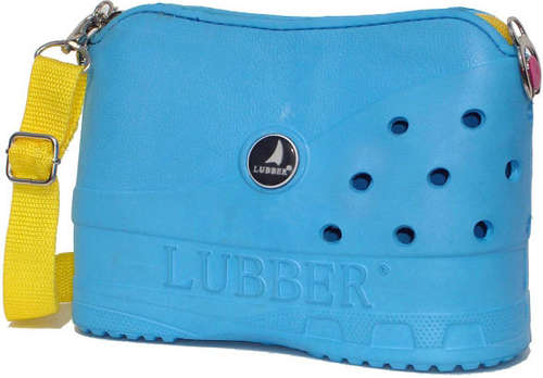 LUBBER Tote Rubber Croc Waterproof Beach Purse (Blue)