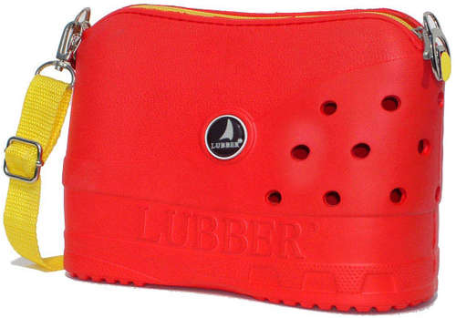 LUBBER Tote Rubber Croc Waterproof Beach Purse (Red)