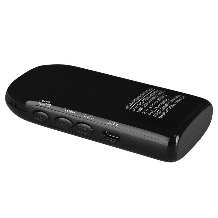 K-605 Portable FM / AM / SW Full Band Stereo Radio, Support TF Card (Black)
