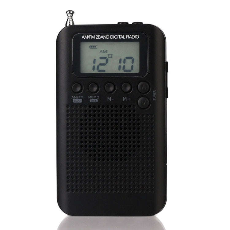 HRD-104 Mini Portable FM + AM Two Band Radio with Loudspeaker(Black)