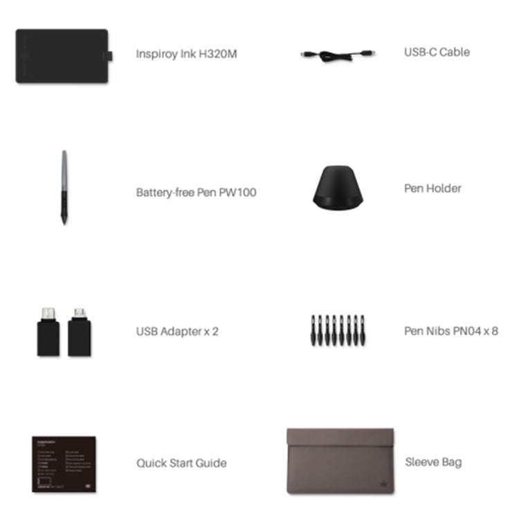 HUION Inspiroy Ink H320M 5080 LPI Art Drawing Tablet for Fun, with Battery-free Pen & Pen Holder(...
