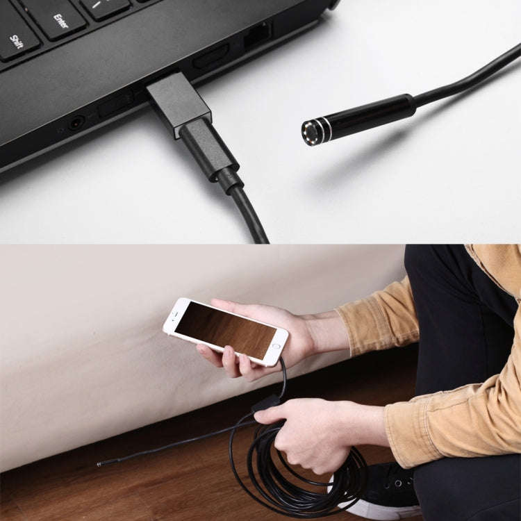 AN97 USB-C / Type-C Endoscope Waterproof IP67 Tube Inspection Camera with 8 LED & USB Adapter, Le...