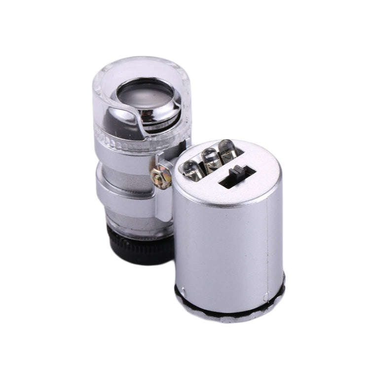 Mini Portable 60X Jewelry Appraisal Microscope with LED Light & Currency Detecting Function