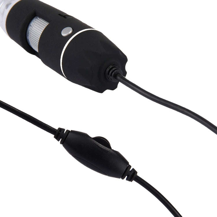 1000X Magnifier 0.3MP Image Sensor USB Digital Microscope with 8 LED & Professional Stand(Black)