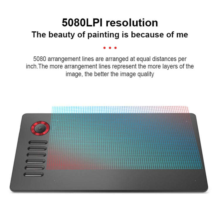 VEIKK A15PRO 10x6 inch 5080 LPI Type-C Interface Smart Touch Electronic Graphic Tablet (Grey)