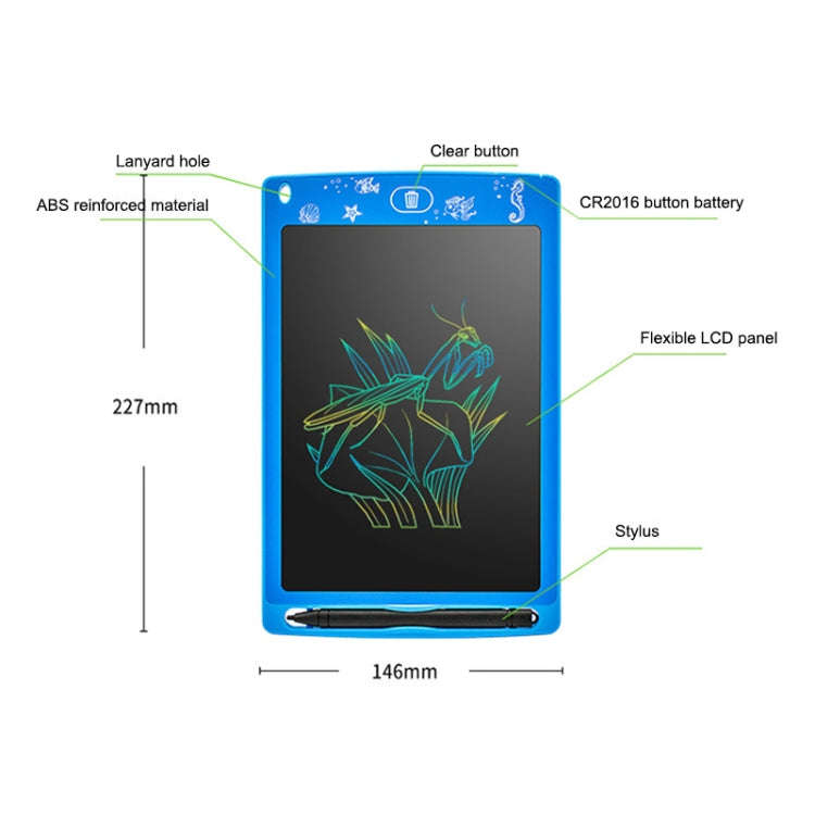 8.5 inch Color LCD Tablet Children LCD Electronic Drawing Board (Green)