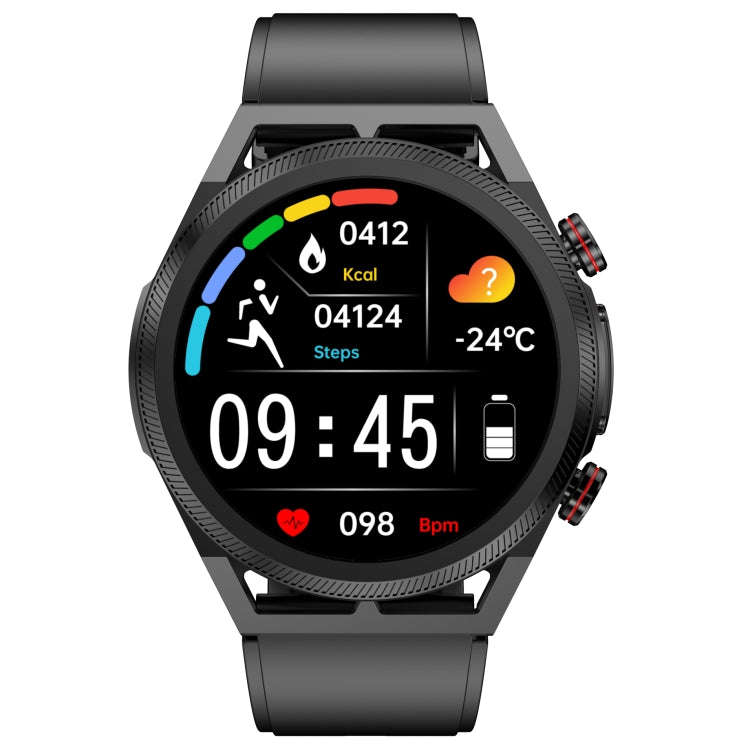 ET310 1.39 inch IPS Screen IP67 Waterproof Silicone Band Smart Watch, Support Body Temperature Mo...