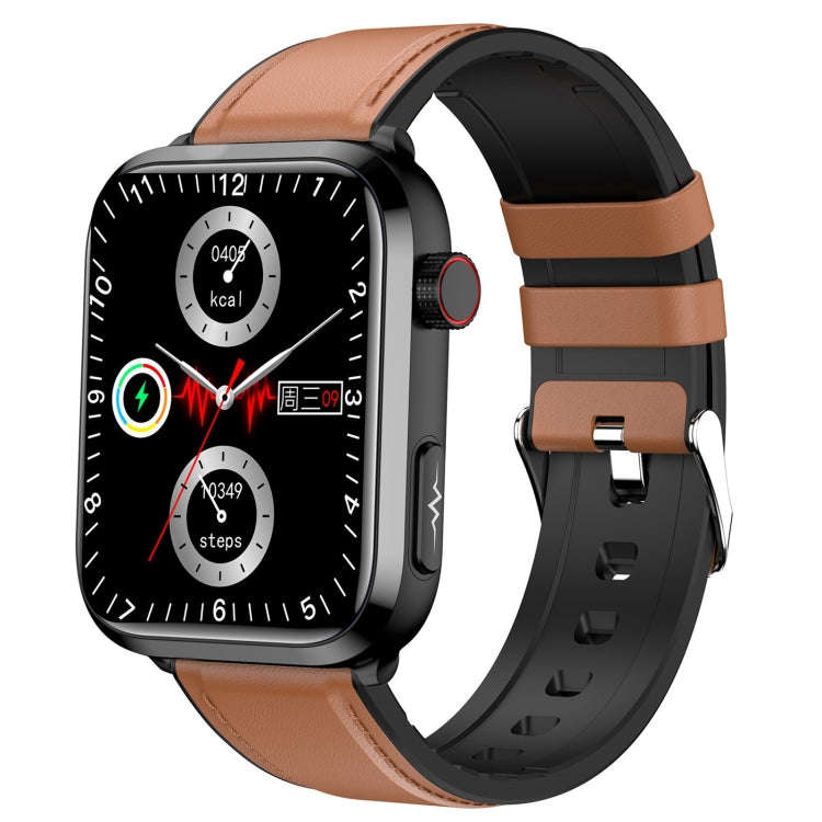 ET210 1.91 inch IPS Screen IP67 Waterproof Leather Band Smart Watch, Support Body Temperature Mon...