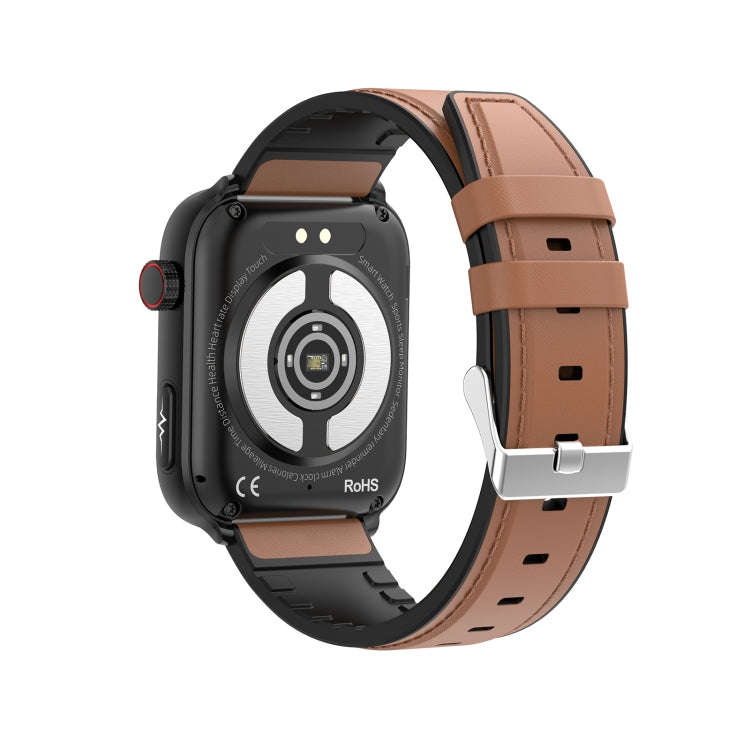 ET210 1.91 inch IPS Screen IP67 Waterproof Leather Band Smart Watch, Support Body Temperature Mon...