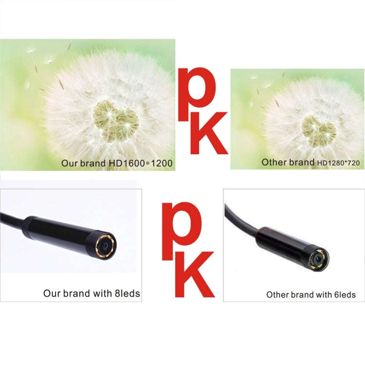 YPC110 8mm 2.0MP HD Camera WiFi Endoscope Snake Tube Inspection Camera with 8 LED, Waterproof IP6...