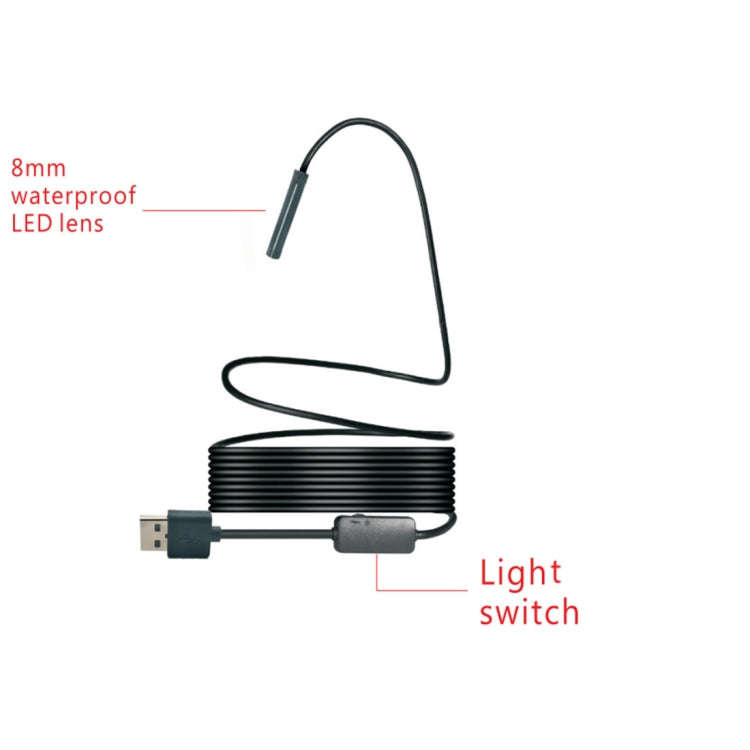 YPC110 8mm 2.0MP HD Camera WiFi Endoscope Snake Tube Inspection Camera with 8 LED, Waterproof IP6...