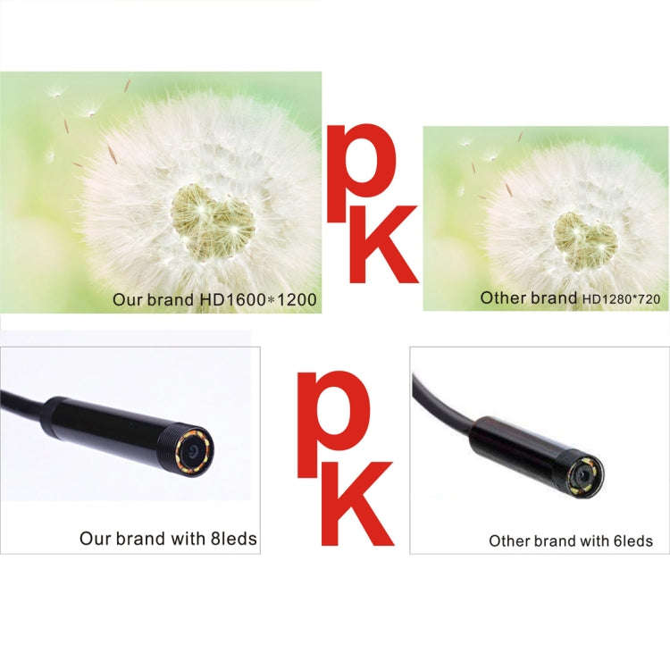 YPC110 8mm 2.0MP HD Camera WiFi Endoscope Snake Tube Inspection Camera with 8 LED, Waterproof IP6...