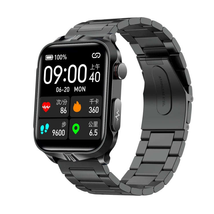TK11P 1.83 inch IPS Screen IP68 Waterproof Steel Band Smart Watch, Support Stress Monitoring / EC...
