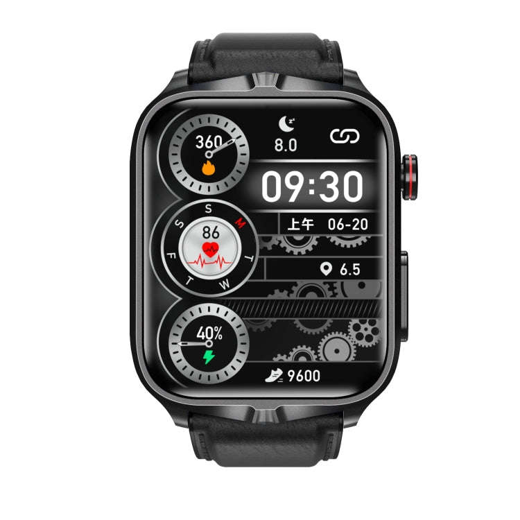 TK11P 1.83 inch IPS Screen IP68 Waterproof Leather Band Smart Watch, Support Stress Monitoring / ...