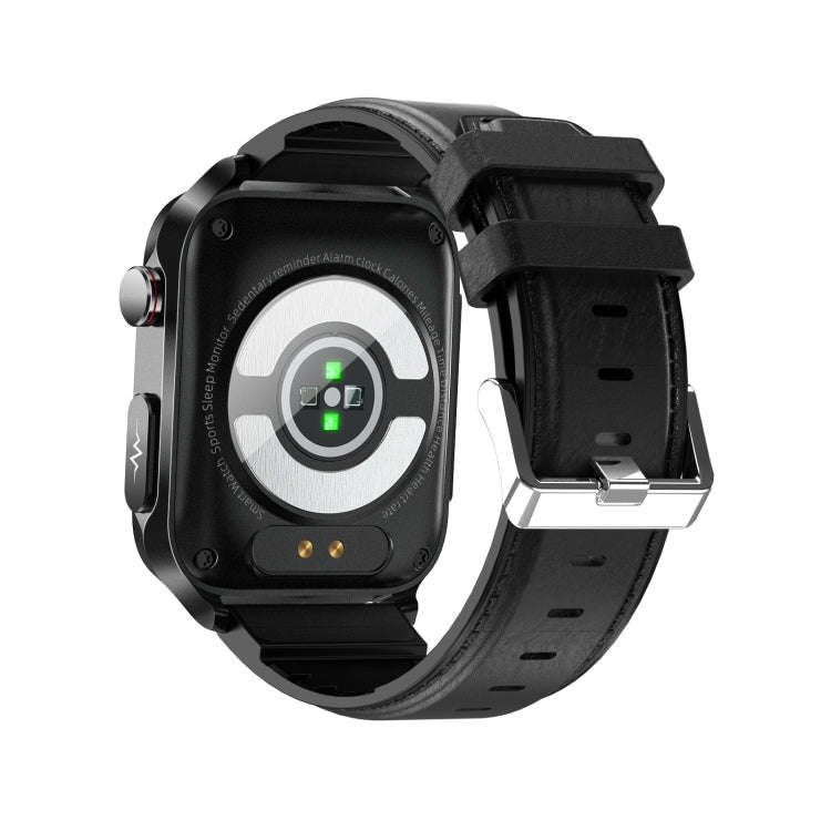 TK11P 1.83 inch IPS Screen IP68 Waterproof Leather Band Smart Watch, Support Stress Monitoring / ...