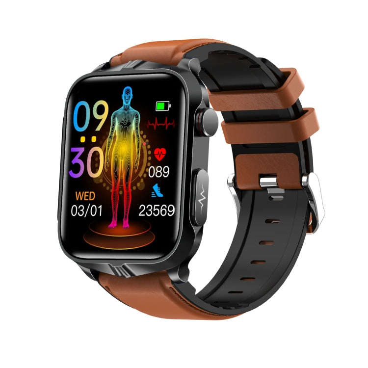 TK11P 1.83 inch IPS Screen IP68 Waterproof Leather Band Smart Watch, Support Stress Monitoring / ...