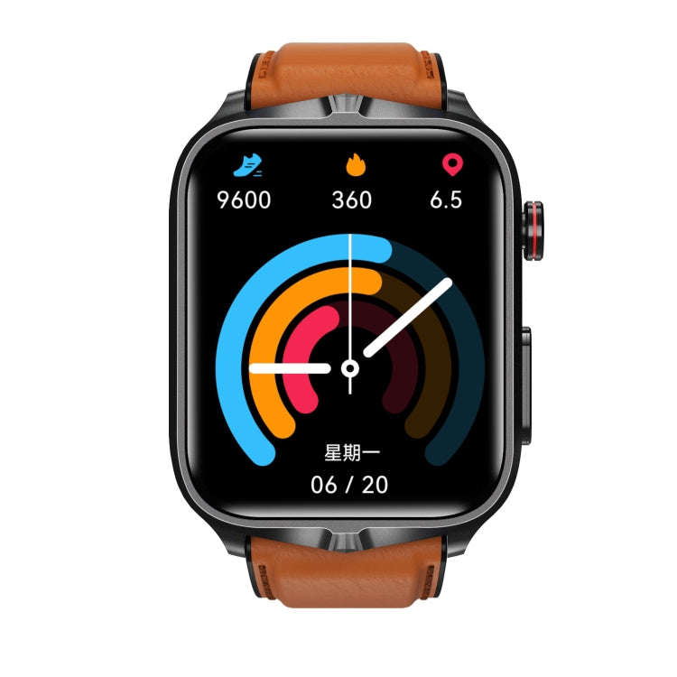 TK11P 1.83 inch IPS Screen IP68 Waterproof Leather Band Smart Watch, Support Stress Monitoring / ...