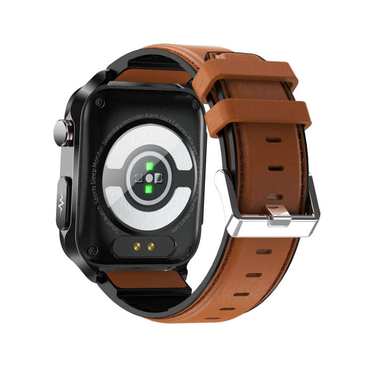TK11P 1.83 inch IPS Screen IP68 Waterproof Leather Band Smart Watch, Support Stress Monitoring / ...
