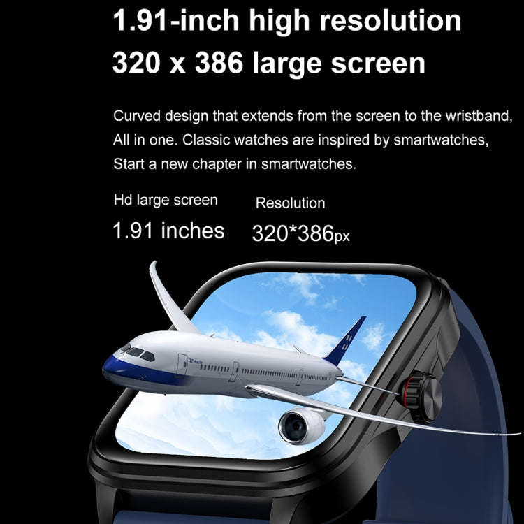 T90 1.91 inch IPS Screen IP67 Waterproof Smart Watch, Support Bluetooth Call (Dark Blue)