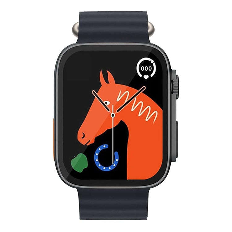 T800 Ultra 1.99 inch Ocean Silicone Band Smart Watch Support Heart Rate / ECG (Black)
