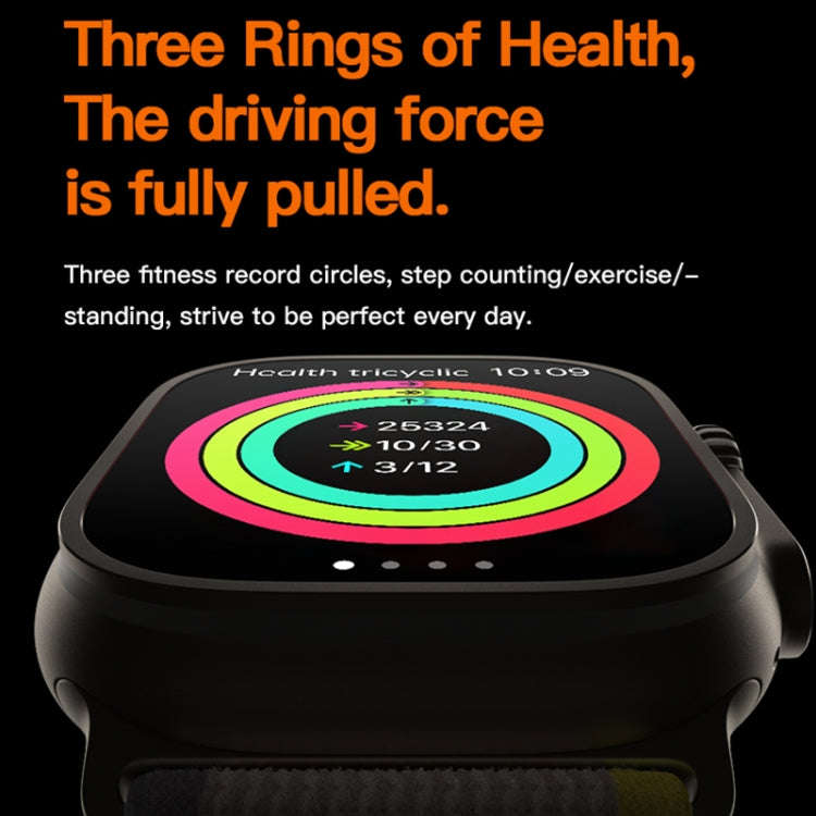 T800 Ultra 1.99 inch Ocean Silicone Band Smart Watch Support Heart Rate / ECG (Yellow)