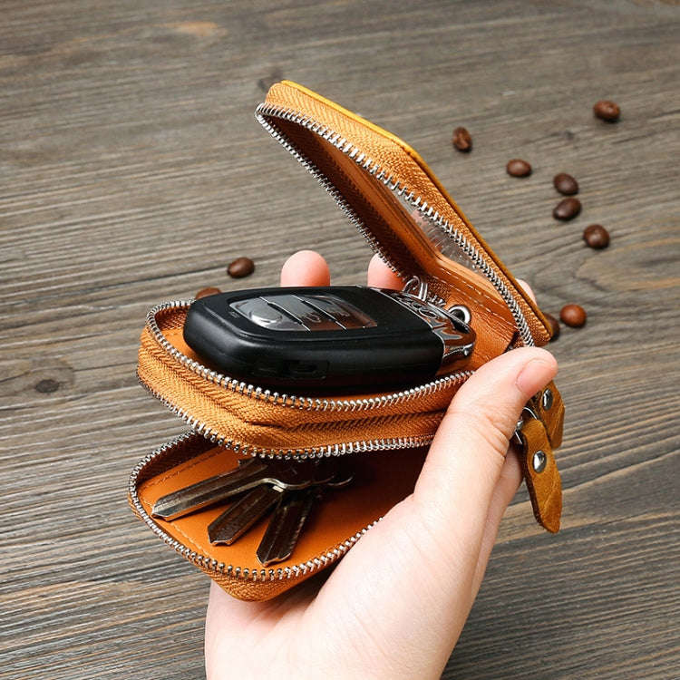 TP-9009 Double-deck Multi-function Car Key Bag(Brown)