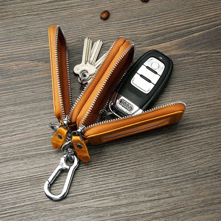 TP-9009 Double-deck Multi-function Car Key Bag(Brown)